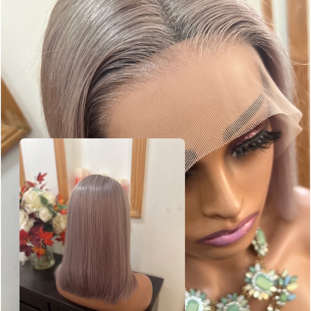 Our Sassy 12” 13x4 Gray Bob Wigs 🔥